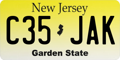 NJ license plate C35JAK