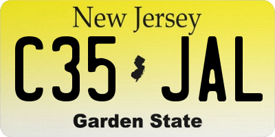 NJ license plate C35JAL