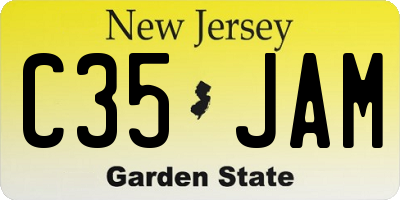 NJ license plate C35JAM