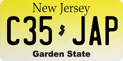 NJ license plate C35JAP