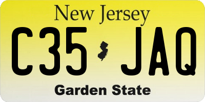 NJ license plate C35JAQ