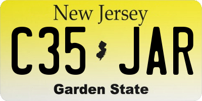 NJ license plate C35JAR