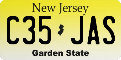 NJ license plate C35JAS