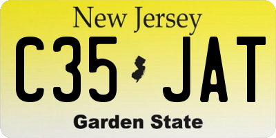 NJ license plate C35JAT