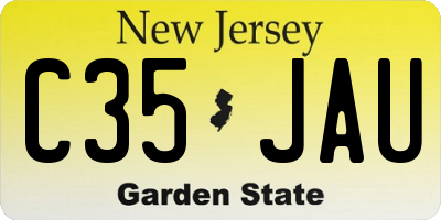 NJ license plate C35JAU