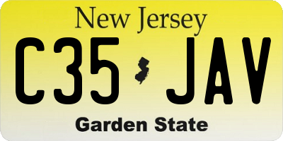 NJ license plate C35JAV