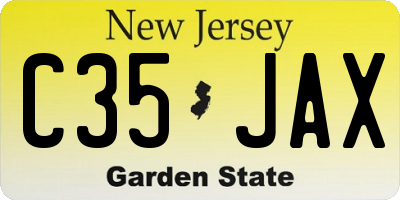NJ license plate C35JAX