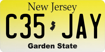 NJ license plate C35JAY