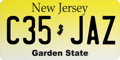NJ license plate C35JAZ