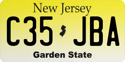 NJ license plate C35JBA