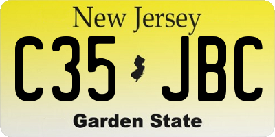 NJ license plate C35JBC