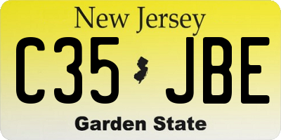 NJ license plate C35JBE