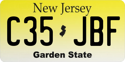 NJ license plate C35JBF