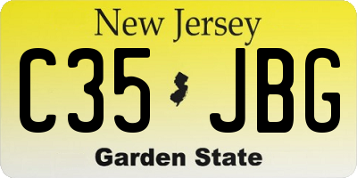 NJ license plate C35JBG