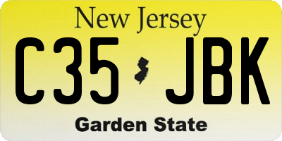 NJ license plate C35JBK
