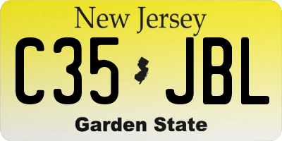 NJ license plate C35JBL