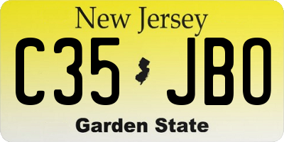 NJ license plate C35JBO