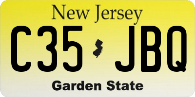 NJ license plate C35JBQ