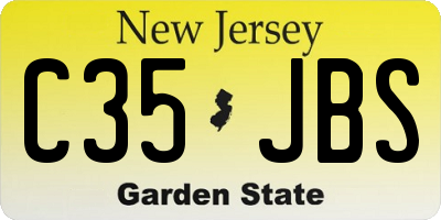 NJ license plate C35JBS