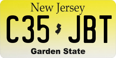 NJ license plate C35JBT