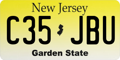 NJ license plate C35JBU