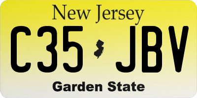 NJ license plate C35JBV