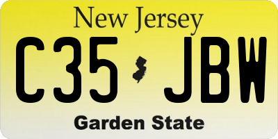 NJ license plate C35JBW