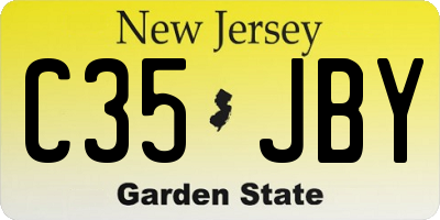NJ license plate C35JBY