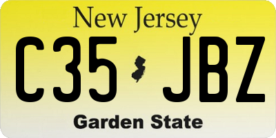 NJ license plate C35JBZ
