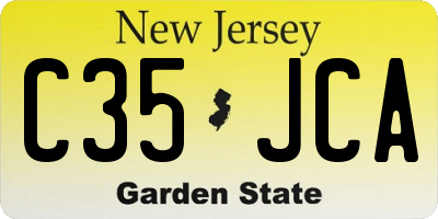 NJ license plate C35JCA