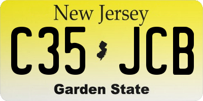 NJ license plate C35JCB