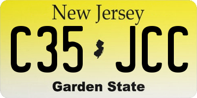 NJ license plate C35JCC