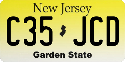 NJ license plate C35JCD