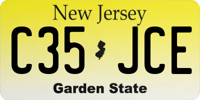 NJ license plate C35JCE