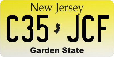 NJ license plate C35JCF