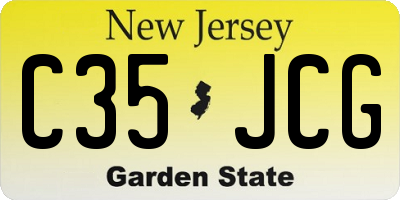 NJ license plate C35JCG