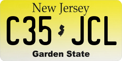NJ license plate C35JCL
