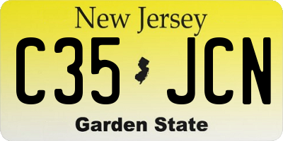 NJ license plate C35JCN