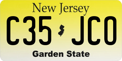NJ license plate C35JCO