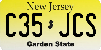 NJ license plate C35JCS