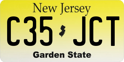NJ license plate C35JCT