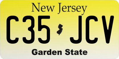 NJ license plate C35JCV