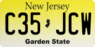 NJ license plate C35JCW
