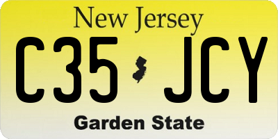 NJ license plate C35JCY