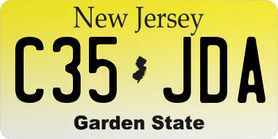 NJ license plate C35JDA