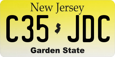 NJ license plate C35JDC