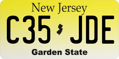 NJ license plate C35JDE
