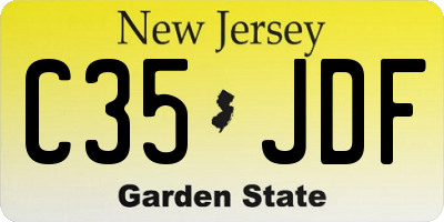 NJ license plate C35JDF