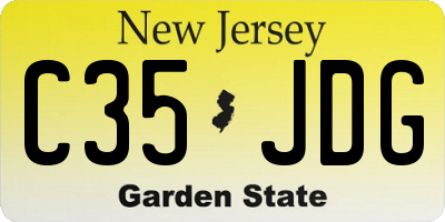 NJ license plate C35JDG