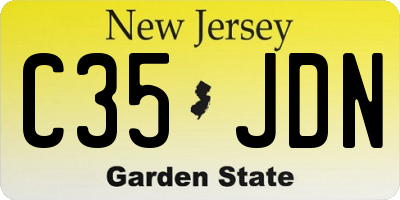 NJ license plate C35JDN